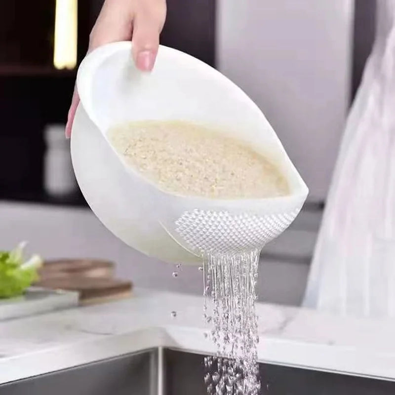 Plastic Rice Sieve Colander - Kitchen Drain Basket